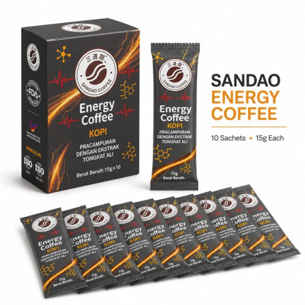 01_白底产品图_A SANDAO Energy Coffee – 2 Box Personal Pack | 20 Tongkat Ali Herbal Coffee Sachets