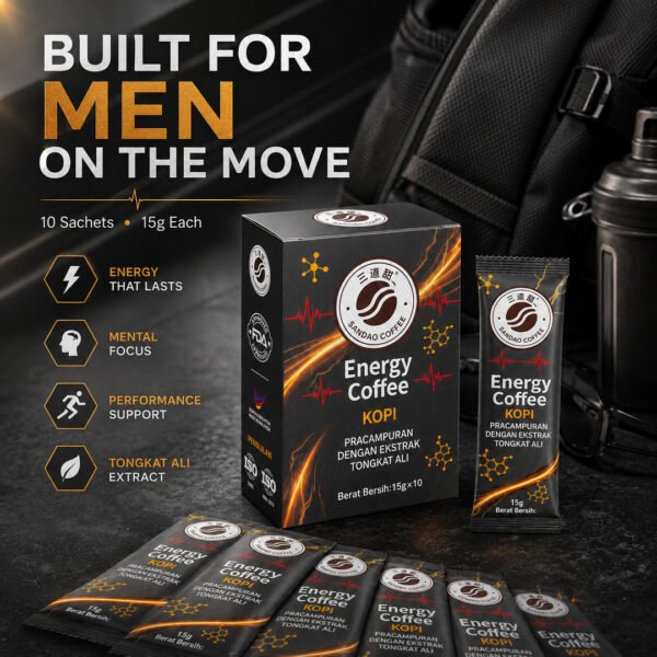 10_商业海报_Men_On_The_Move SANDAO Energy Coffee – 2 Box Personal Pack | 20 Tongkat Ali Herbal Coffee Sachets