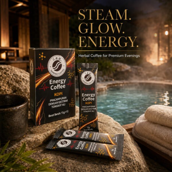 23_温泉会所_Steam_Glow_Energy SANDAO Energy Coffee – 2 Box Personal Pack | 20 Tongkat Ali Herbal Coffee Sachets