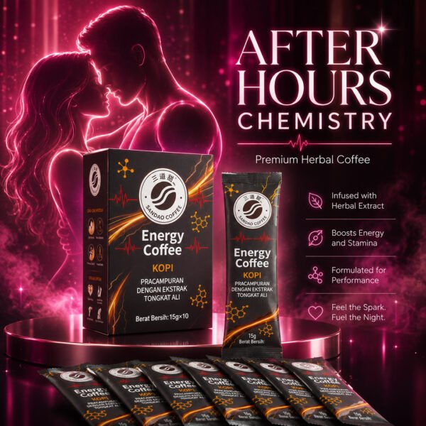 24_粉色男女线条_After_Hours_Chemistry SANDAO Energy Coffee – 1 Box Trial Pack | Tongkat Ali Herbal Coffee, 10 Sachets