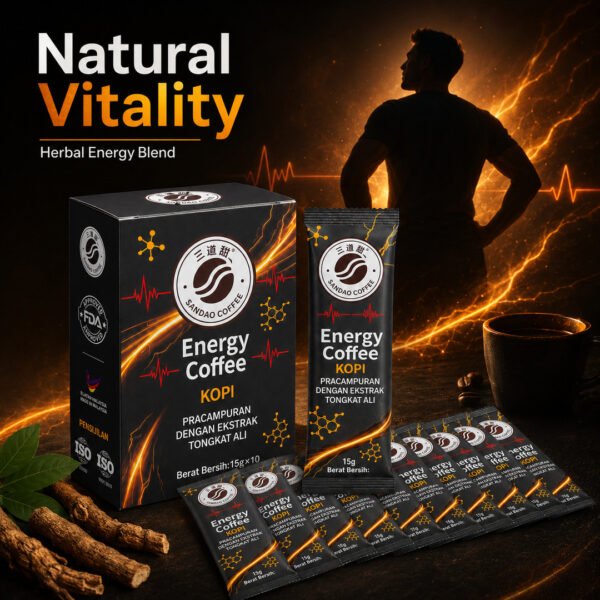 03_功效暗示_Natural_Vitality SANDAO Energy Coffee – 5 Box Personal Supply Pack | 50 Herbal Coffee Sachets