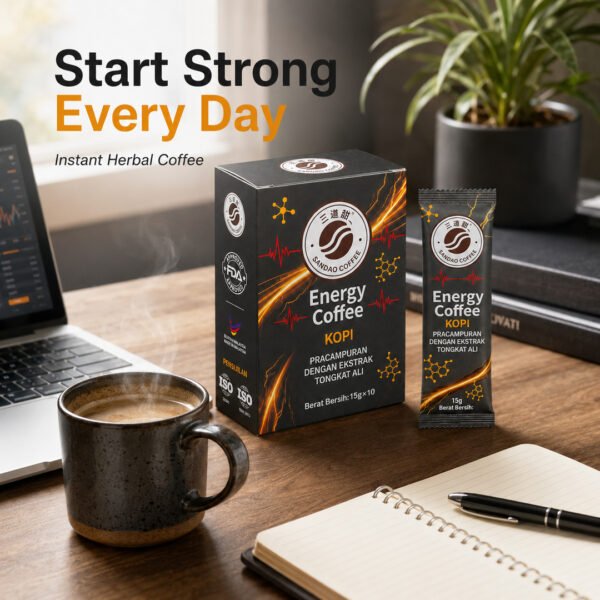 05_应用场景_Morning_Workspace SANDAO Energy Coffee – 5 Box Personal Supply Pack | 50 Herbal Coffee Sachets