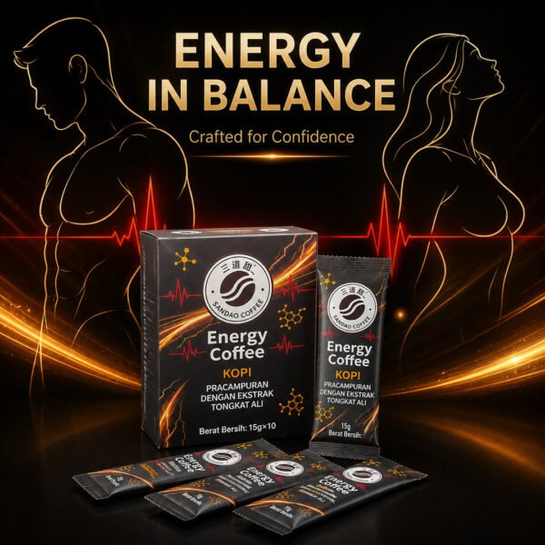 12_男女线条_Energy_In_Balance SANDAO Energy Coffee – 1 Box Trial Pack | Tongkat Ali Herbal Coffee, 10 Sachets
